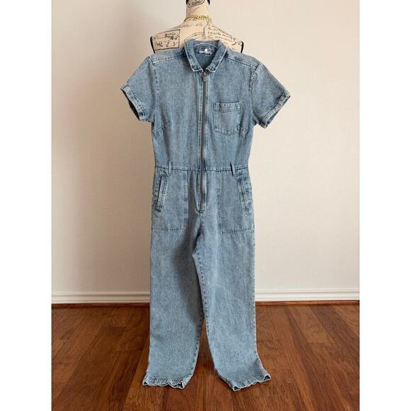 B39 Splendid Denim Jumpsuit Womens Small Utility Erika - Picture 4 of 9